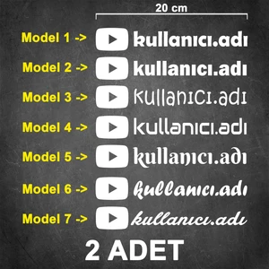 Sönmez Sticker (2 Adet) Youtube Kullanıcı Adı Sticker - Youtube Sticker - Youtube Logo Sticker - Kullanıcı Adı Etiket - Cam Sticker