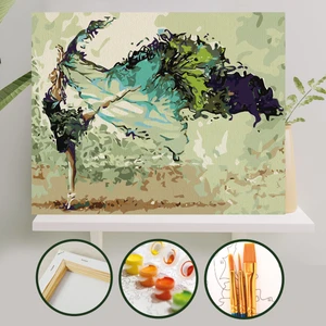 Palmiye Hobi Sanat Sayılarla Boyama Tuval Seti Fırça Boya Dahil (Çıtalı) 40x50 CM - Balerin