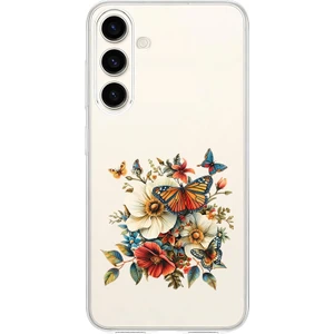 Samsung Galaxy S24 Fe Uyumlu Çiçek Kelebek  Desenli Silikon Kılıf