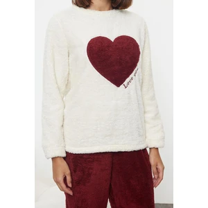 Tarz Rahat Uzun Kollu Lastikli Paça Kalpli Wellsoft Kışlık Örme Pijama Takımı