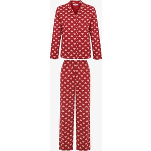 Gift Tiny Hearts Kırmızı Gömlek Pantolon Pijama Takımı