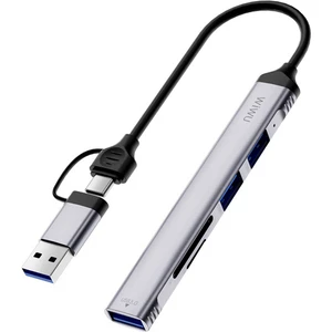 5in1 Type-C Usb-A Hub Çoğaltıcı Wiwu WI-HB003 Zolo Serisi Usb3.0 + Usb2.0 + Sd/tf Bağlantılı Gri