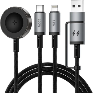 Tablet Telefon Değişen Çoklu Şarj Kablosu Usb-A&lightning&type-C&akıllı Saat Hızlı Şarj 100W WI-C050