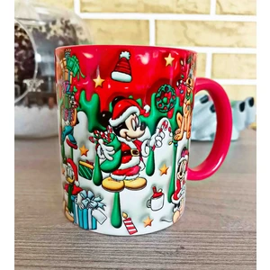 Mugs And Love Mickey ve Arkadaşları Yılbaşı Partisi M. Büyük Boy Porselen Kupa