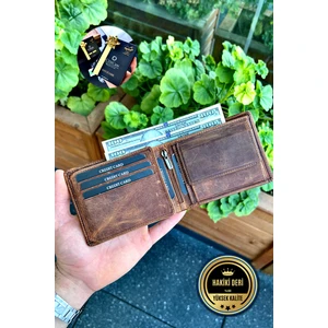 Joseph Eskitme Taba Kişiye Özel Isim Baskılı  Deri Erkek Cüzdan ( Bozuk Para Bölmeli)