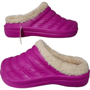 Içi Kürklü Pembe Ortopedik Şık Ev Terliği