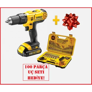 Darbeli Matkap DCD776S2-TR 18 V 1.5 Ah Li-İon Şarjlı + 100 Parça Aksesuar