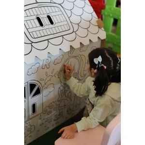 Boyama Evi Büyük Boy Oyun Çadırı-Oyun Evi Pastel Boya Hediyeli