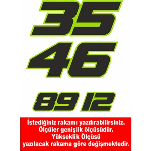 Sticker Usta Kişiye Özel Rakam Sticker Araba Oto Motosiklet Karavan Sticker Etiket 00401