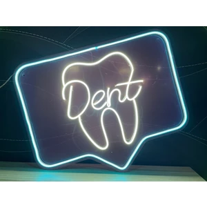 Neon LED Tabela Dekoratif Aydınlatma -Dent Dişci, 60X52CM-