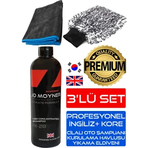 Araç Yıkama 3'Lü Set-Araç Yıkama Şampuanı,Kurulama Havlusu,Yıkama Eldiveni-30 Yıkama-Çiziksiz Jm-325 Jm-425 Jm-28