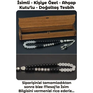 Kişiye Özel Isimli - Mat Oniks / Dumanlı Kuvars Kombinli Doğal Taş Tesbih