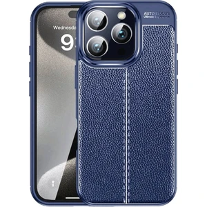 Apple iPhone 16 Pro Max Kılıf Focus Deri Desen Silikon Arka Kapak