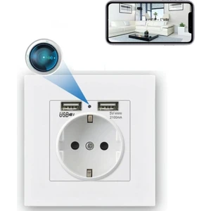 Duvar Tip Priz Kamera (Uzaktan Izleme - Ses Dinleme - Kayıt Etme - USB Şarj Etme)