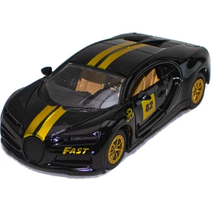 Uzman İthalat Metal Oyuncak Araba Bugatti Çek Bırak 12 cm Siyah