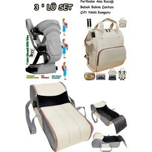 Çift Yönlü Bebek Taşıma Kangurusu Beslenme Termal Çanta Portbebe Ana Kucağı 3 Lü Set