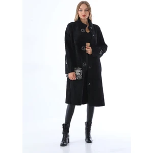 Italyan Pula Taş Detaylı Uzun Angora Kaban (120 Cm)