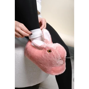 Earna Tavşan Model Şişme Peluş Kadın Panduf