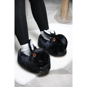 Earna Tavşan Model Şişme Peluş Kadın Panduf