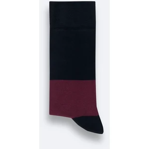 Erkek Siyah-Bordo Bloklu Bambu Soket Çorap A42Y8509