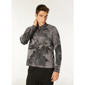 Discovery Expedition Antrasit Erkek Fermuarlı Yaka Basic Fit Desenli Uzun Kollu T-Shirt D4WM-TST3998