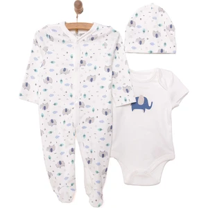 Erkek Tulum-Body-Şapka Erkek Bebek