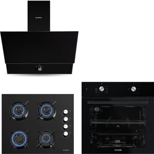 Home Siyah Cam Ankastre Set