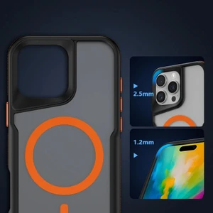 Apple iPhone 16 Pro Max Kılıf Magsafe Şarj Özellikli Military Airbag Şeritli Redclick Lamer Kapak