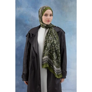 Yeşil Hint Vual Şal -  5005-02