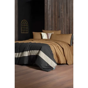 Loamy Taba  Pamuk Fancy Poplin Çift Kişilik Nevresim Takımı