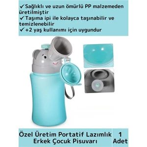 Özel Üretim Dayanıklı Sağlıklı Pp Malzeme +2 Yaş Portatif Taşıma Ipli Erkek Çocuk Lazımlık Pisuvar
