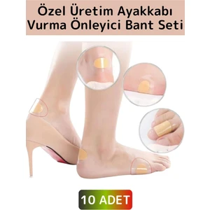 Özel Görünmez Ultra Ince Nefes Alabilir Su Geçirmez Ayakkabı Topuk Parmak Vurma Önleyici Bant 10'lu