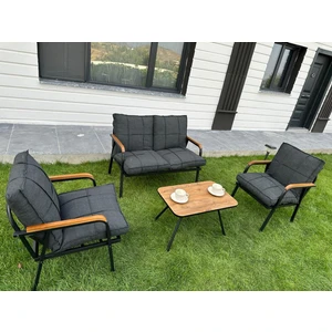 2+1+1 Zen Bahçe Takımı, Balkon, Bahçe, Cafe Mobilyası, Pofuduk Metal Çay Seti