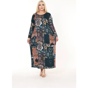 Uzunkol Cepli Maxi Boy Viskon Penye Elbise