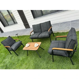 2+1+1 Zen Bahçe Takımı, Balkon, Bahçe, Cafe Mobilyası, Pofuduk Metal Çay Seti