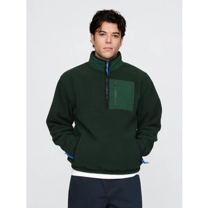 Erkek Koyu Yeşil Gap Logo Sherpa Sweatshirt