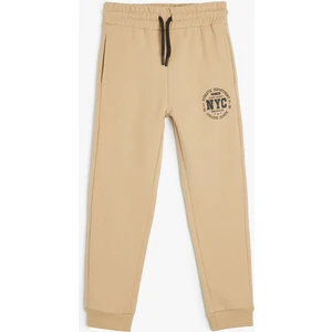 Beli Lastikli Baskılı Jogger Eşofman Altı