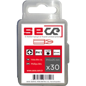 1/4'' Yıldız Bits Uç PH1X25 mm 30 Adet