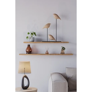 70 Cm 80 Cm 2li Safir Meşe Uçan Duvar Rafı Gizli Bağlantı Kitaplık