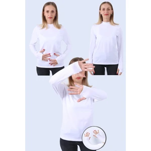 Kadın Boğazlı Parmak Detaylı Uzun Kollu Body 3lü Set