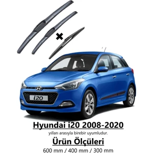 Hyundai I20 2008-2020 Hybrid Ön ve Arka Aerodinamik Silecek Takımı