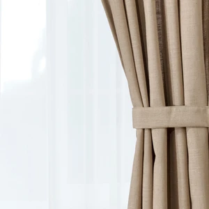 Soft Bella Keten Perde - Bej - 140X270 cm
