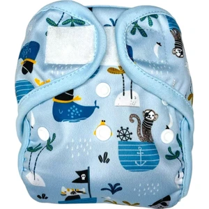 Natural Bebe Yıkanabilir Bebek Bezi Yenidoğan Cover Dış Bez Korsan Desen