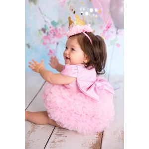 Le Mabelle Pembe Tütülü Bebek Prenses Elbise- Lina