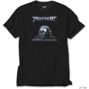 Z Zeplin Megadeth Skull Chain Siyah Tişört