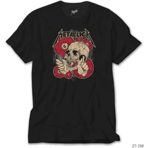 Z Zeplin Metallica Skull Battery Siyah Tişört