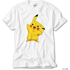 Z Zeplin Pokemon Pikachu Beyaz Tişört