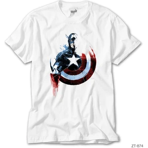 Z Zeplin Captain America Cut Beyaz Tişört