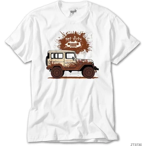 Z Zeplin Jeep Get Dirty Beyaz Tişört