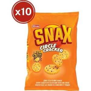 Snax Yuvarlak Kraker Çörekotlu Peynirli 200 gr. 10 Adet (1 Kutu)